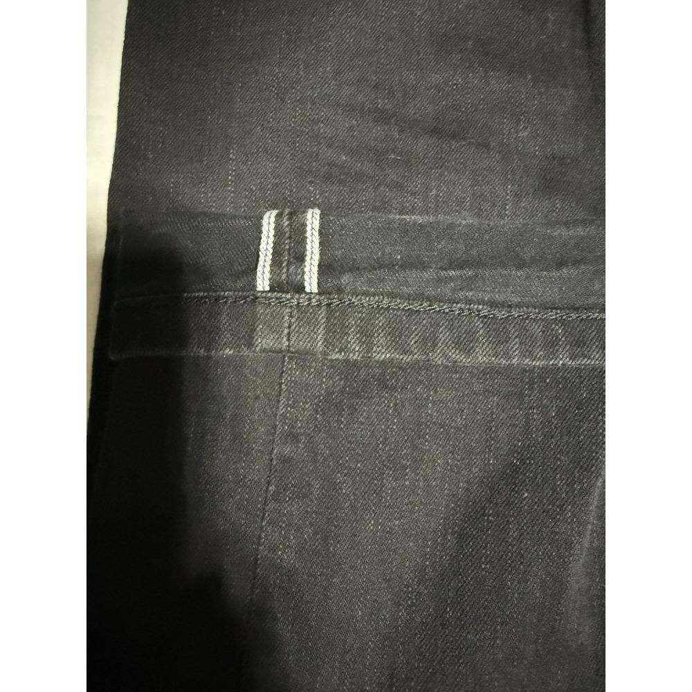 Unbranded Brand UB244 Selvedge Jeans Mens 34x30 Tapered Black Stretch Raw Denim